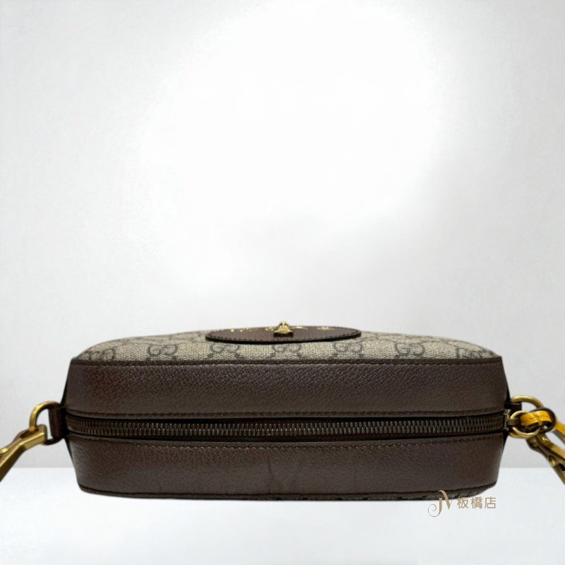 JY0329-Gucci 緹花拼咖啡牛皮金釦虎頭相機包476466-4