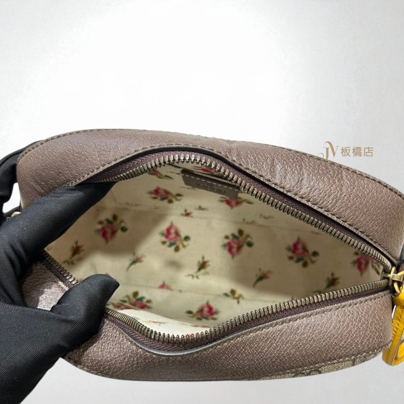 JY0329-Gucci 緹花拼咖啡牛皮金釦虎頭相機包476466-5