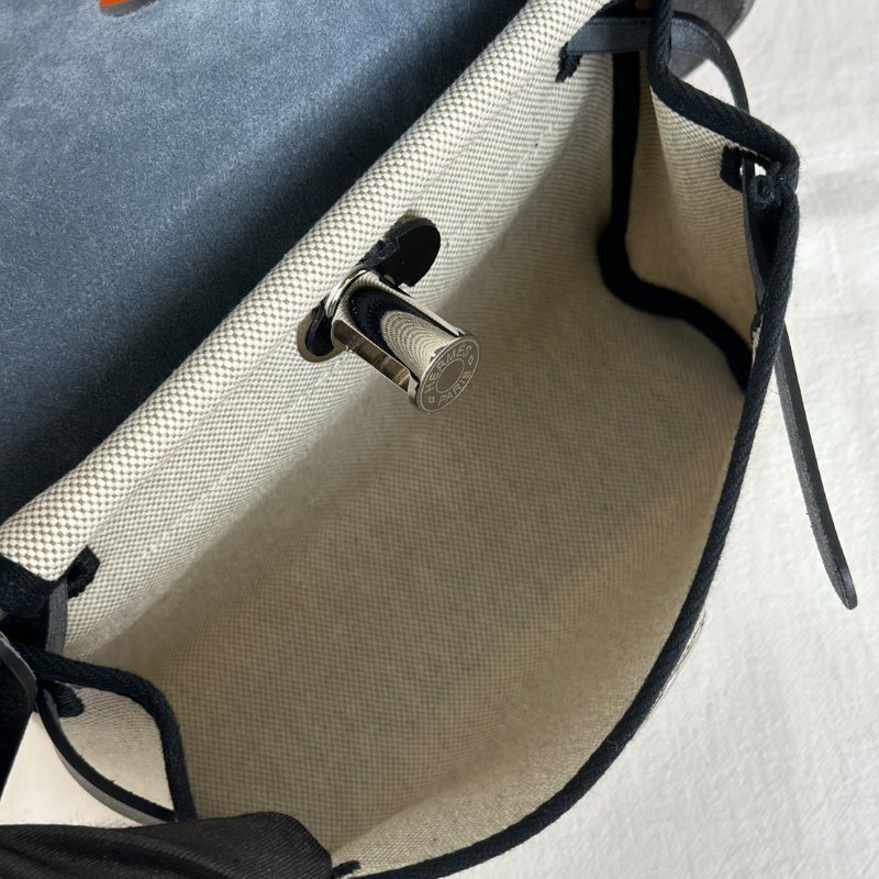 HERMES Herbag zip 20 - 黑銀 K-9