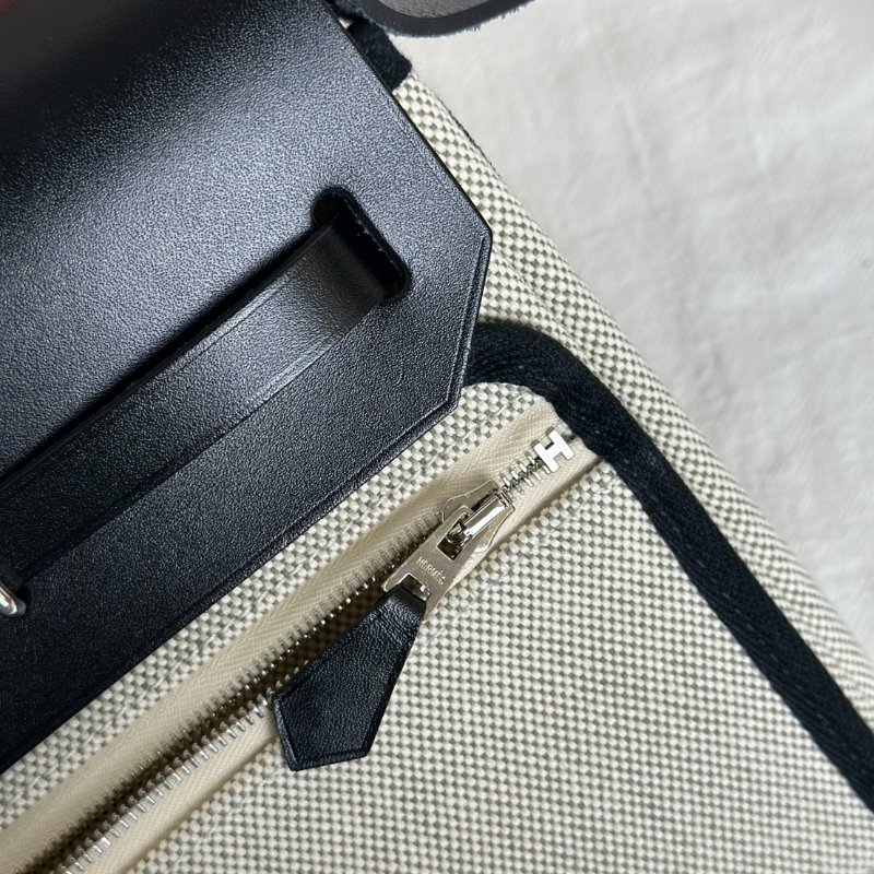 HERMES Herbag zip 20 - 黑銀 K-11