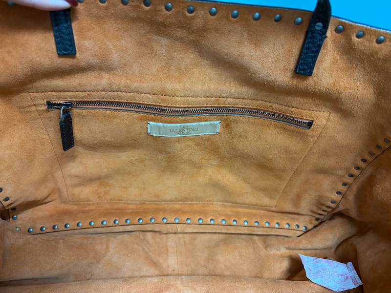 Valentino # 小牛皮重功釘彩色木珠rolling rockstuds tote bag-10