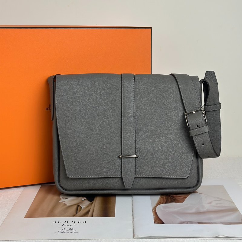 HERMES Steve light junior郵差包 - 積雨雲灰銀 B-0
