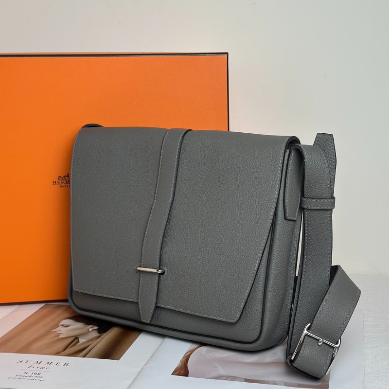 HERMES Steve light junior郵差包 - 積雨雲灰銀 B-2