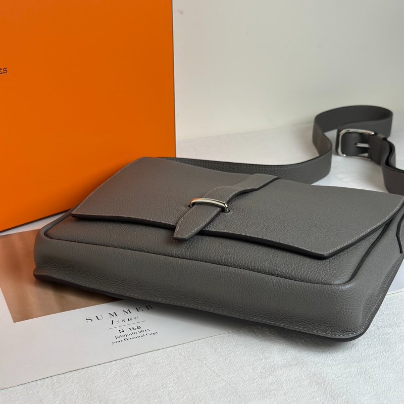 HERMES Steve light junior郵差包 - 積雨雲灰銀 B-4