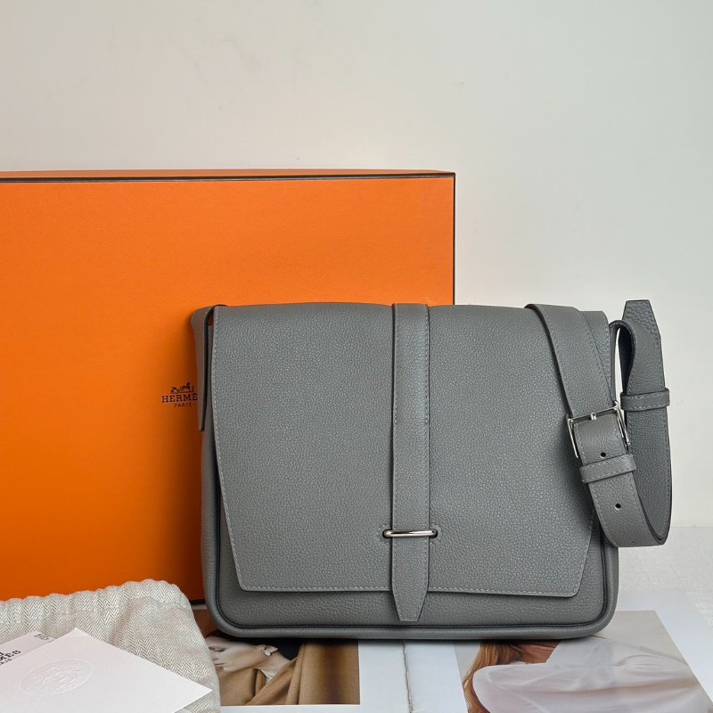 HERMES Steve light junior郵差包 - 積雨雲灰銀 B-10