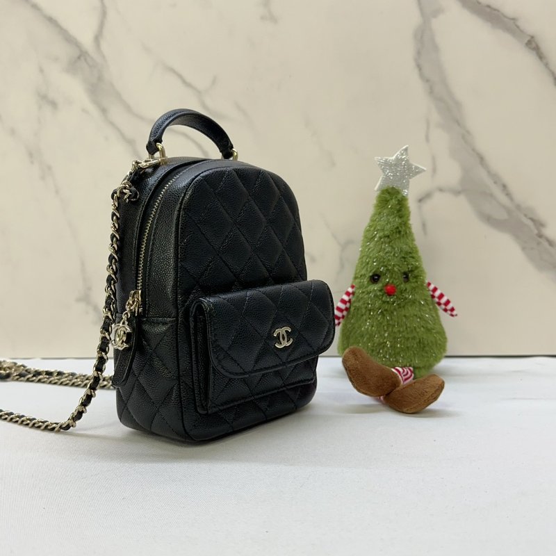 CHAMEL 24C荔枝牛皮後背包-2