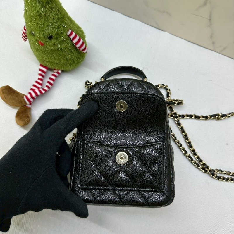 CHAMEL 24C荔枝牛皮後背包-4