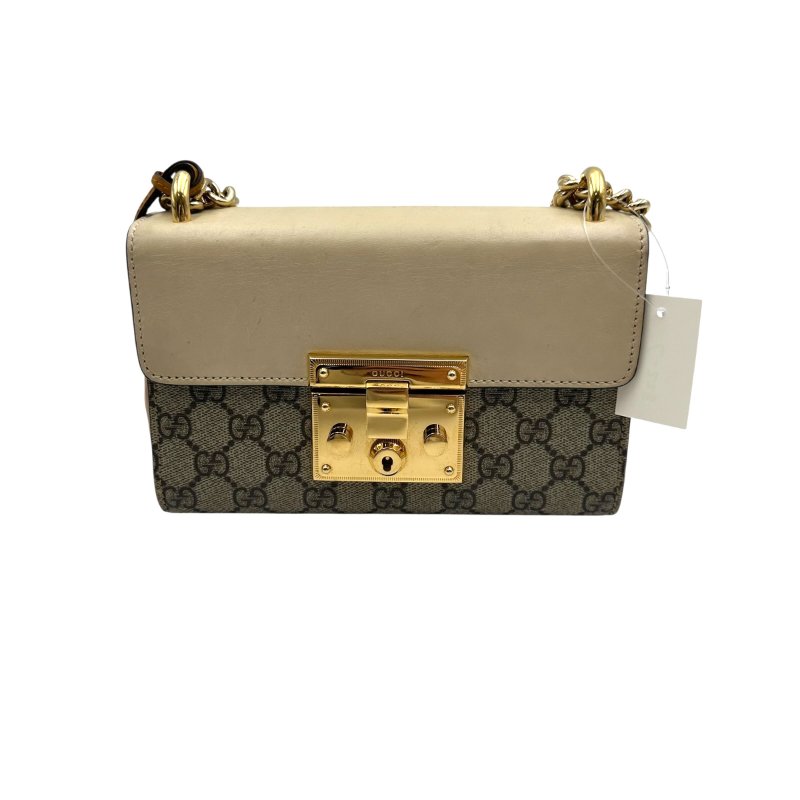 【美收精品】Gucci Padlock GG Supreme 皮革帆布小型肩揹包 C-228【隔月月中將轉賣至日本 上架期限30天】-0