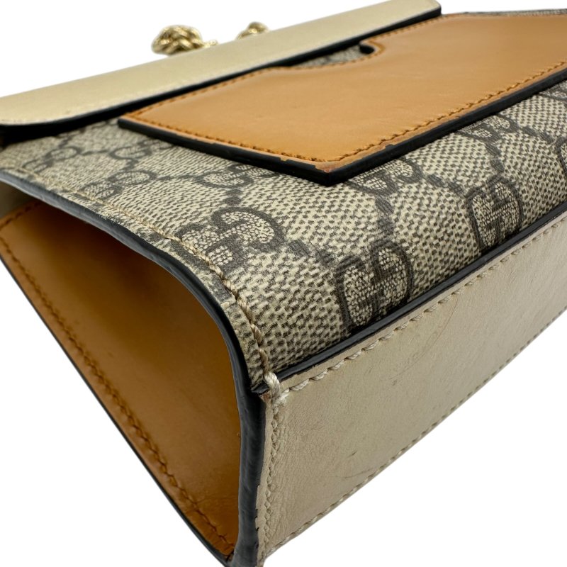 【美收精品】Gucci Padlock GG Supreme 皮革帆布小型肩揹包 C-228【隔月月中將轉賣至日本 上架期限30天】-8