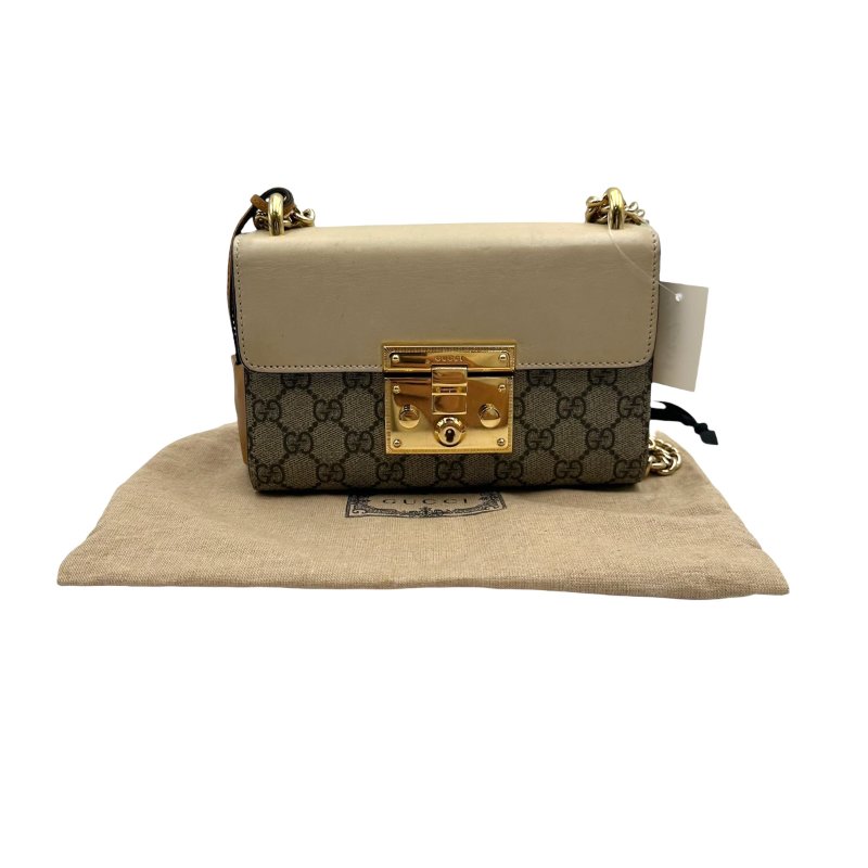 【美收精品】Gucci Padlock GG Supreme 皮革帆布小型肩揹包 C-228【隔月月中將轉賣至日本 上架期限30天】-14