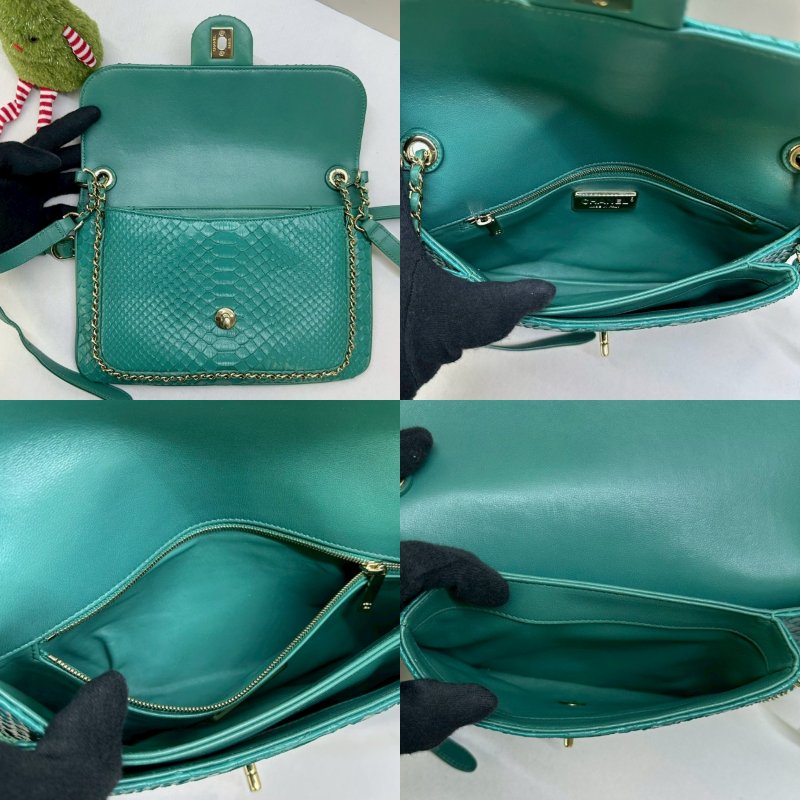 CHANEL 蛇皮口蓋斜背包-4