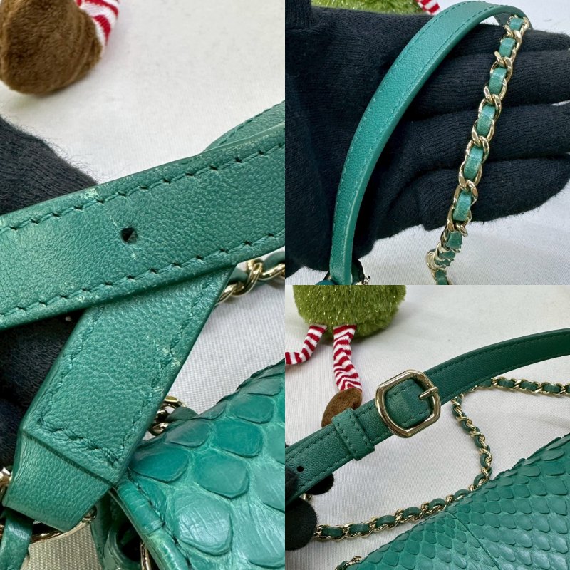 CHANEL 蛇皮口蓋斜背包-5