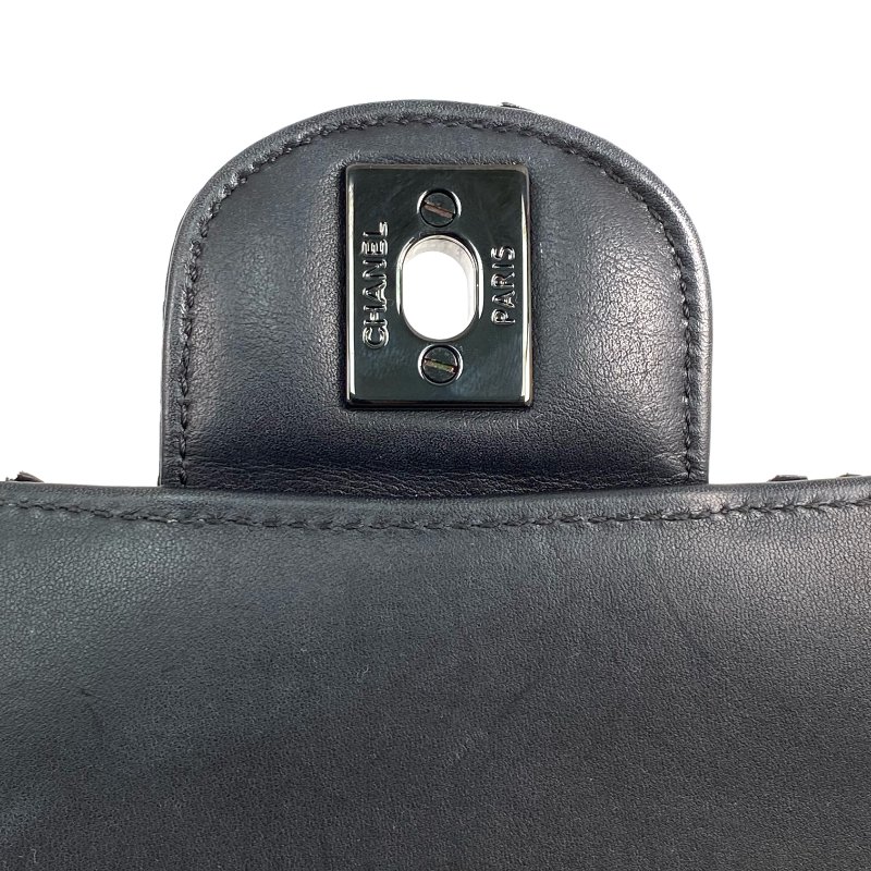 △ Chanel 香奈兒 CF25 Black And Grey Python Black Tone Metal Classic Double Flap Chain Shoulder Bag No.21 A01112 黑色和灰色蛇皮黑色金屬鎖鏈肩背袋No.21 - 267000425-14