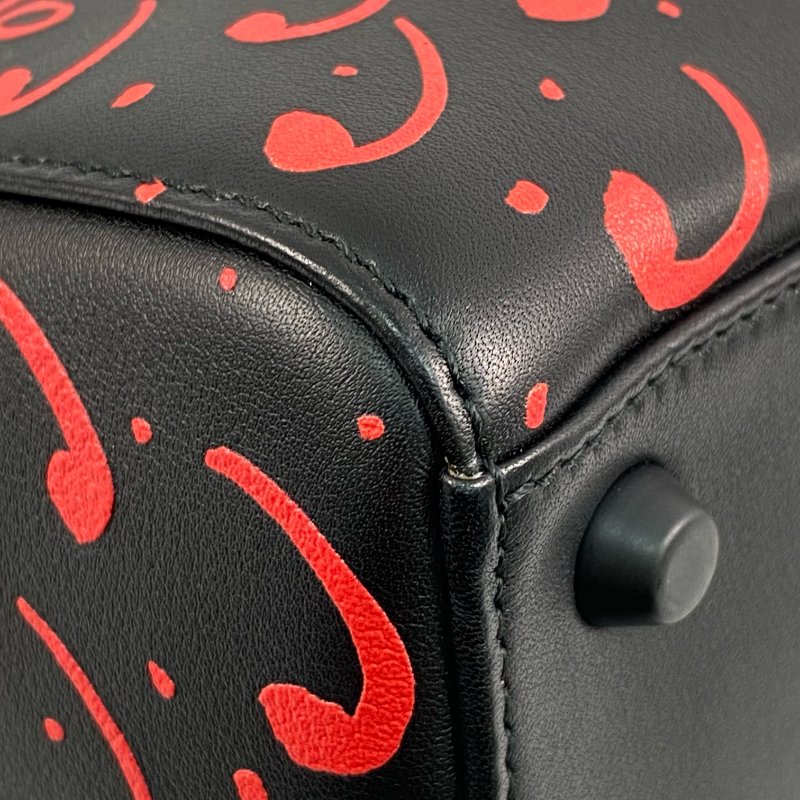 △ Dior 迪奧 Black Calfskin Heart Playing Cards Lady Dior 2 Way Bag 黑色小牛皮紅心梅花兩用袋 - 267001663-8