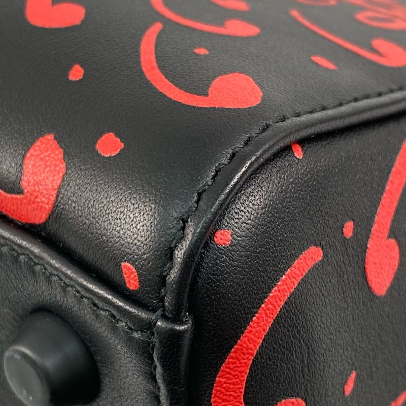 △ Dior 迪奧 Black Calfskin Heart Playing Cards Lady Dior 2 Way Bag 黑色小牛皮紅心梅花兩用袋 - 267001663-9