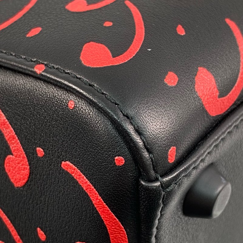 △ Dior 迪奧 Black Calfskin Heart Playing Cards Lady Dior 2 Way Bag 黑色小牛皮紅心梅花兩用袋 - 267001663-10