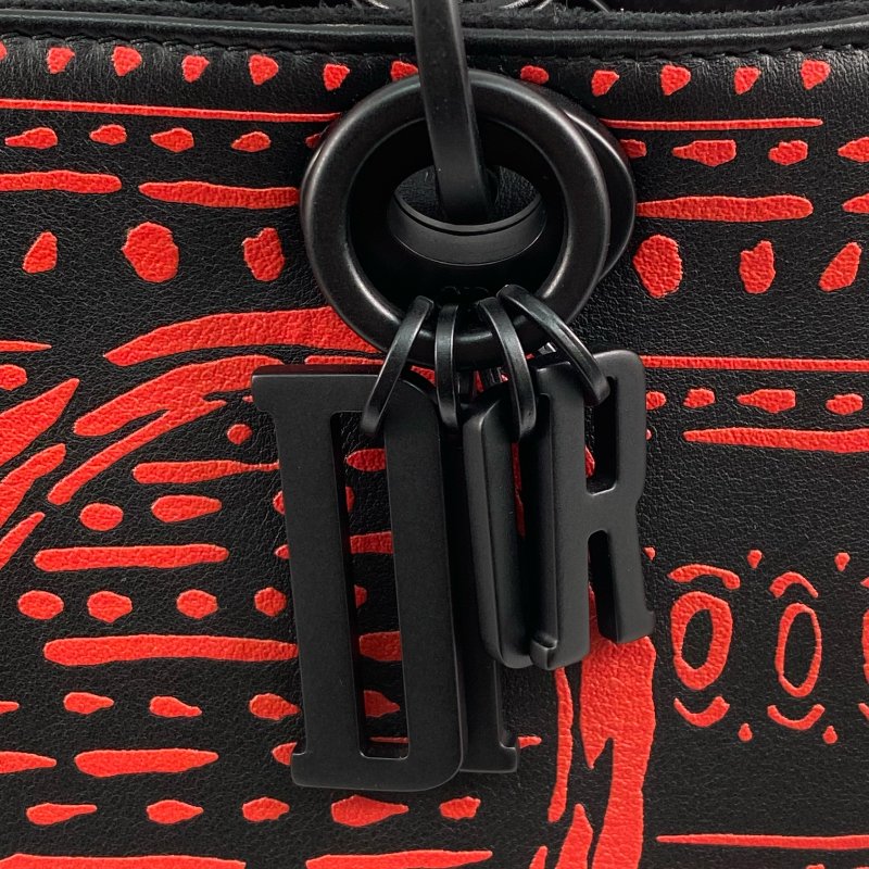 △ Dior 迪奧 Black Calfskin Heart Playing Cards Lady Dior 2 Way Bag 黑色小牛皮紅心梅花兩用袋 - 267001663-12