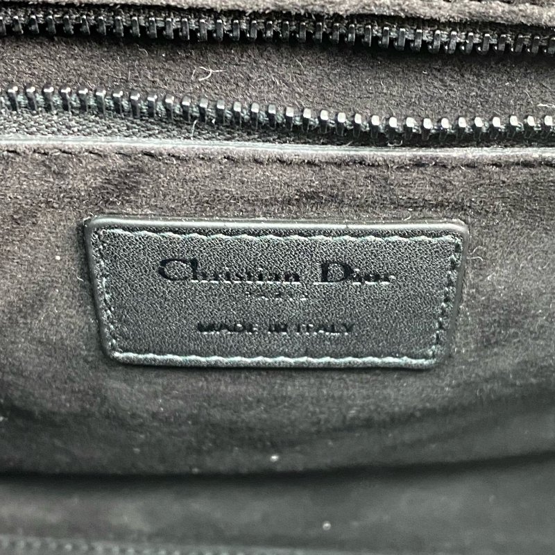 △ Dior 迪奧 Black Calfskin Heart Playing Cards Lady Dior 2 Way Bag 黑色小牛皮紅心梅花兩用袋 - 267001663-14