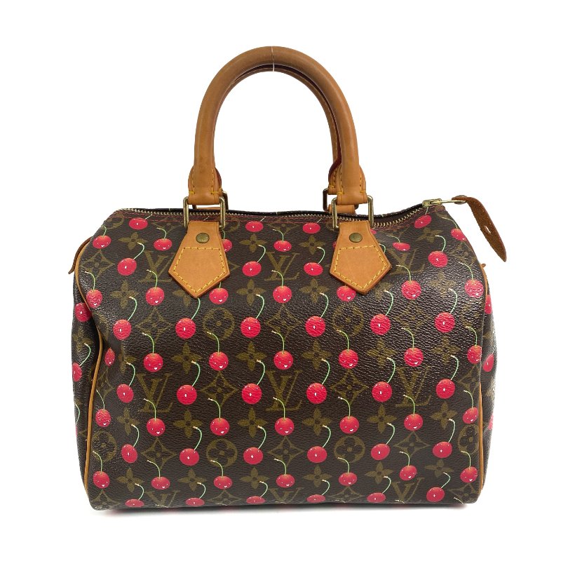 △ Louis Vuitton 路易威登 Brown Coated Canvas Monogram Cherry Speedy 25 Hand Bag M95009 啡色塗層帆布經典老花櫻桃手袋 - 267001662-0