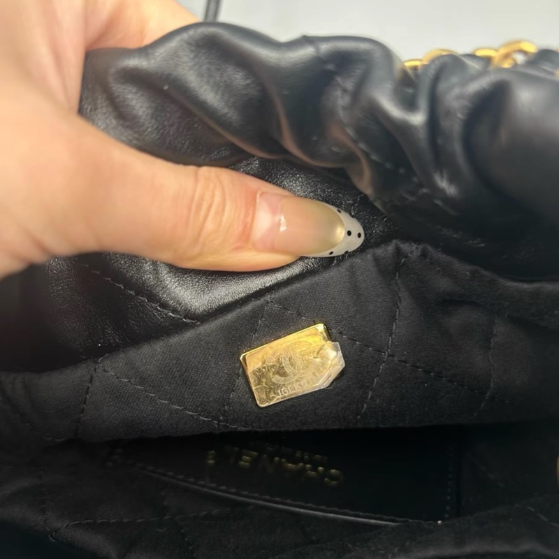Chanel 22bag mini 香奈兒 黑金垃圾包 芯片款 23年-5