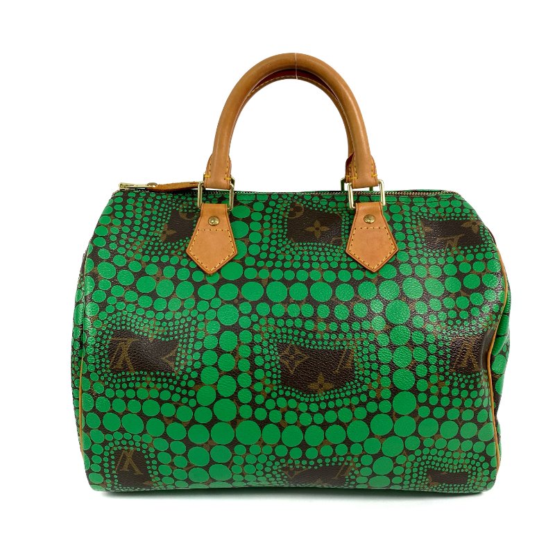 △ Louis Vuitton 路易威登 Brown And Green Coated Canvas Monogram Yayoi Kusama Speedy 30 Hand Bag M40692 啡色和綠色塗層帆布經典老花草間彌生系列手袋 - 267001710-1