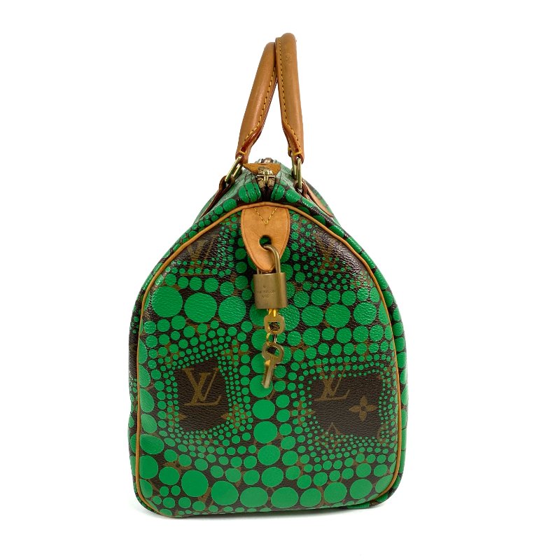 △ Louis Vuitton 路易威登 Brown And Green Coated Canvas Monogram Yayoi Kusama Speedy 30 Hand Bag M40692 啡色和綠色塗層帆布經典老花草間彌生系列手袋 - 267001710-2