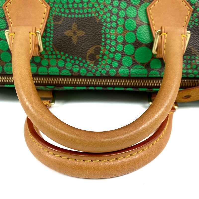 △ Louis Vuitton 路易威登 Brown And Green Coated Canvas Monogram Yayoi Kusama Speedy 30 Hand Bag M40692 啡色和綠色塗層帆布經典老花草間彌生系列手袋 - 267001710-6