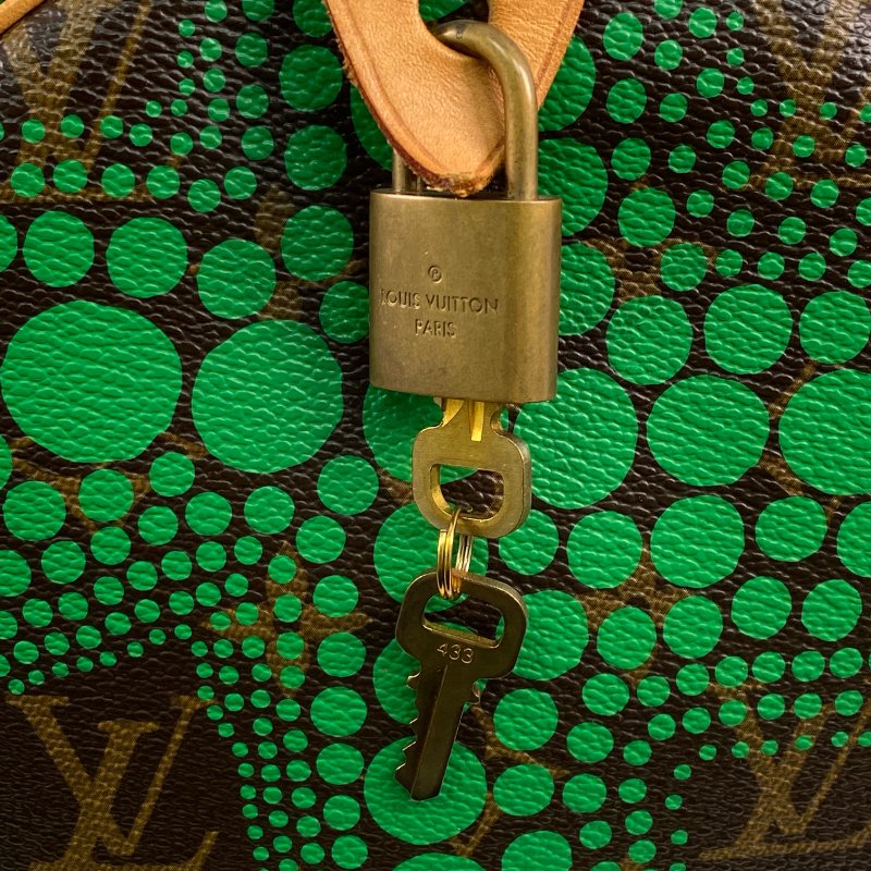 △ Louis Vuitton 路易威登 Brown And Green Coated Canvas Monogram Yayoi Kusama Speedy 30 Hand Bag M40692 啡色和綠色塗層帆布經典老花草間彌生系列手袋 - 267001710-11