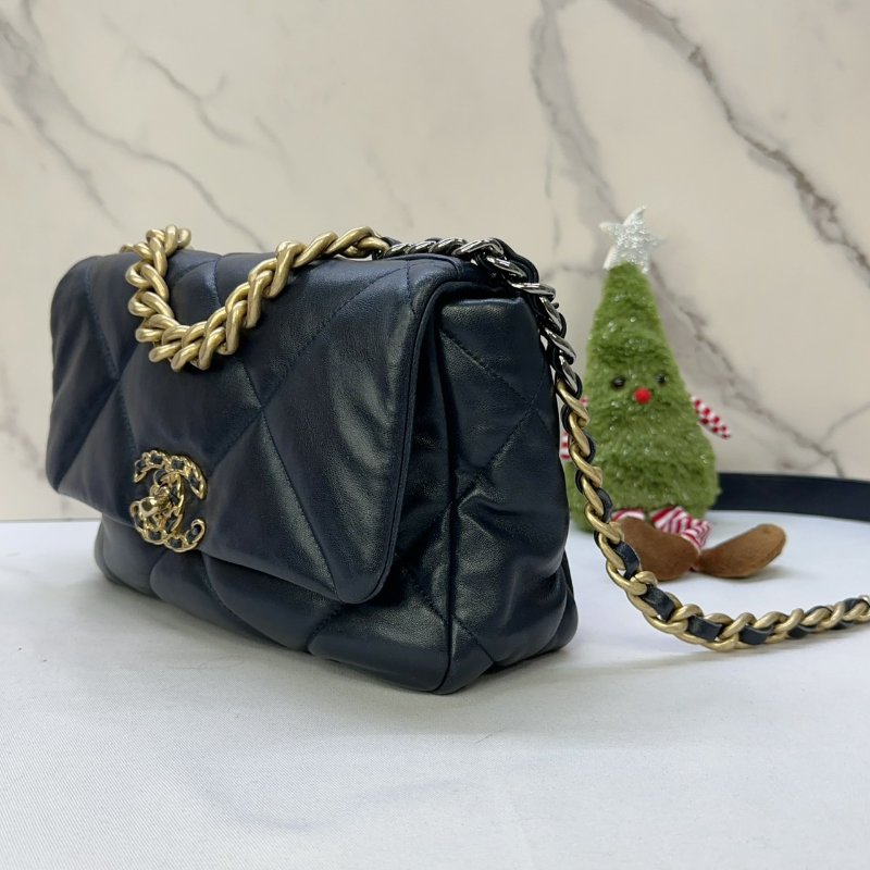 CHANEL 藍黑色19鏈帶包-2