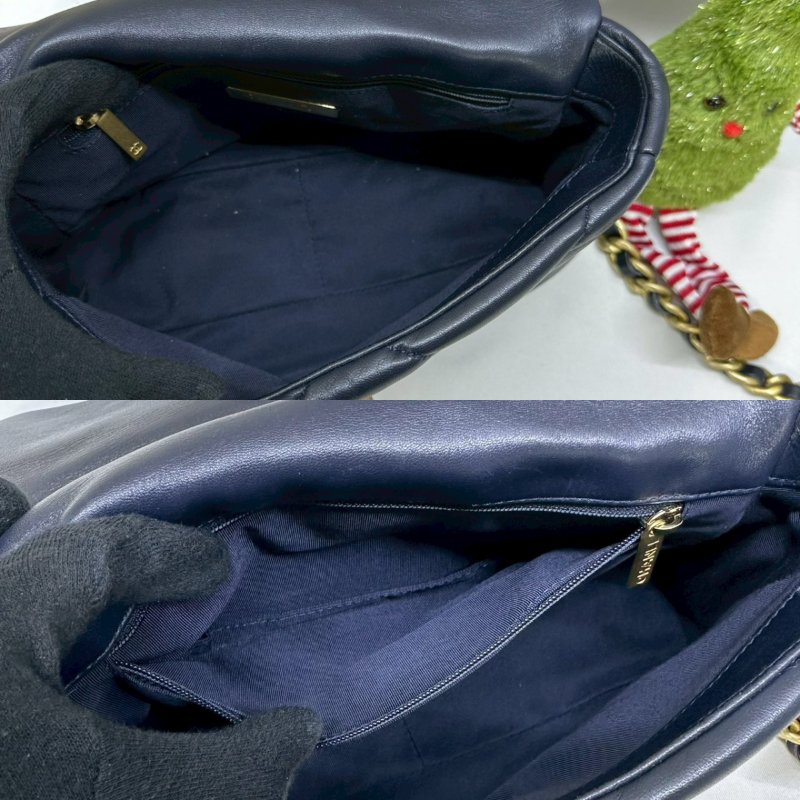 CHANEL 藍黑色19鏈帶包-5