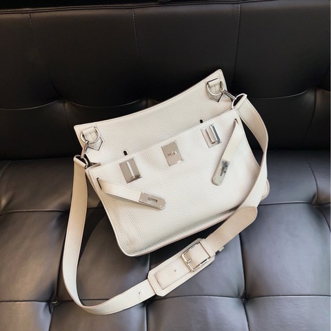 【98新🆕】Hermes  稀有Silver Grey珍珠灰銀扣 吉普賽Jypsiere34 單肩包 斜挎包