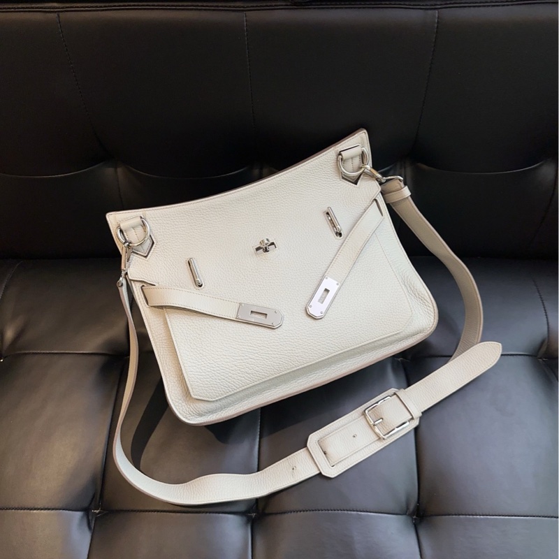 【98新🆕】Hermes  稀有Silver Grey珍珠灰銀扣 吉普賽Jypsiere34 單肩包 斜挎包-6