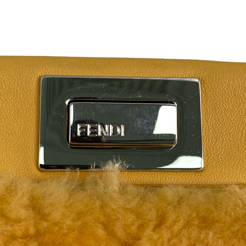 △ Fendi 芬迪 Yellow Shearling Mini Peekaboo 2 Way Bag 8BN244 黃色羊毛兩用袋 - 267001664-12