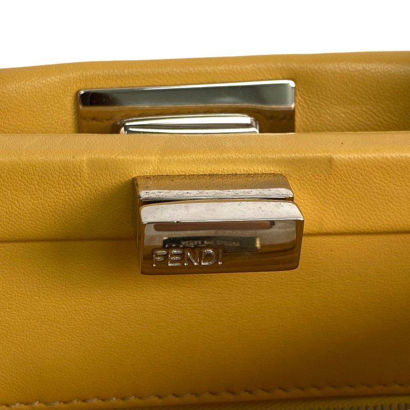 △ Fendi 芬迪 Yellow Shearling Mini Peekaboo 2 Way Bag 8BN244 黃色羊毛兩用袋 - 267001664-16