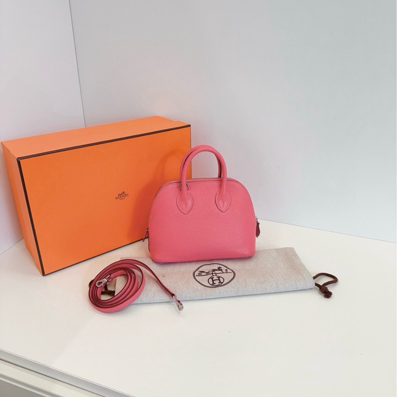 【99新🆕】Hermes 唇膏粉 mini bolide 保齡球 A刻 山羊皮 手提斜挎包-1