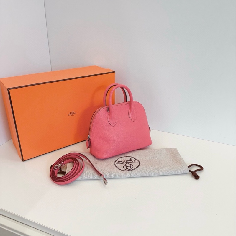 【99新🆕】Hermes 唇膏粉 mini bolide 保齡球 A刻 山羊皮 手提斜挎包-2