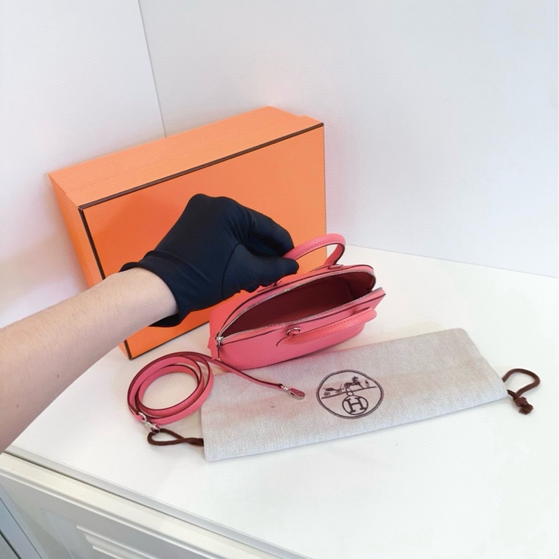 【99新🆕】Hermes 唇膏粉 mini bolide 保齡球 A刻 山羊皮 手提斜挎包-8