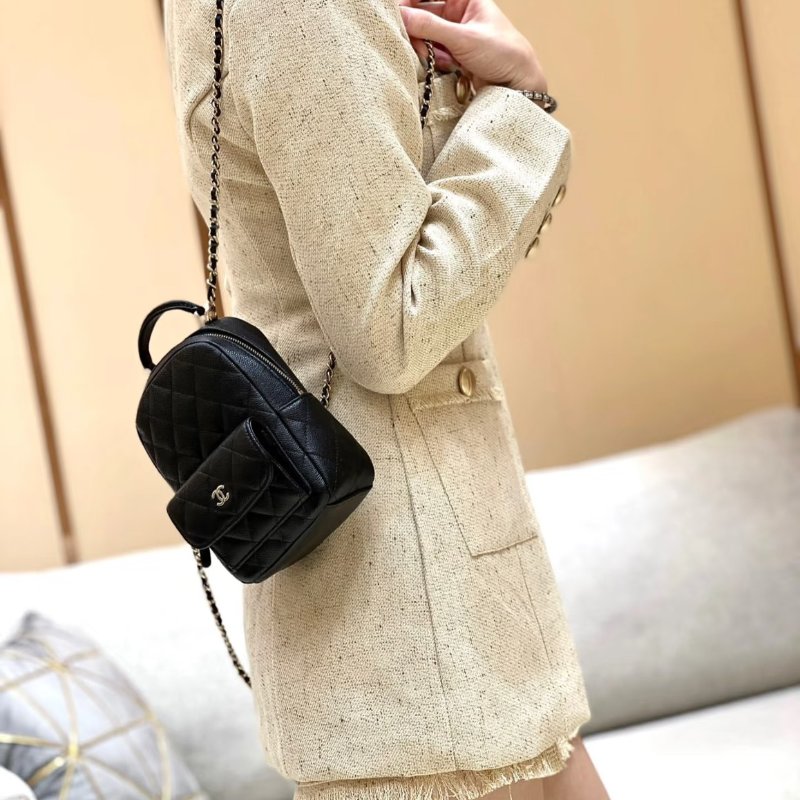 CHAMEL 24C荔枝牛迷你後背包-0