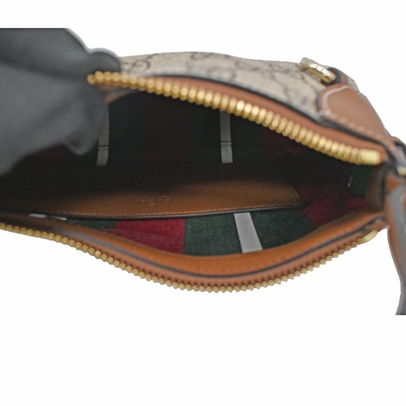 【門市全新現貨】GUCCI GG Emblem 帆布紅綠色織帶斜背包手提包兩用包 (附原廠防塵袋)-2