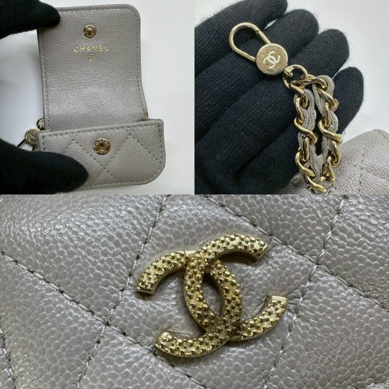 CHANEL 22C魚子醬二合一手機耳機包-4