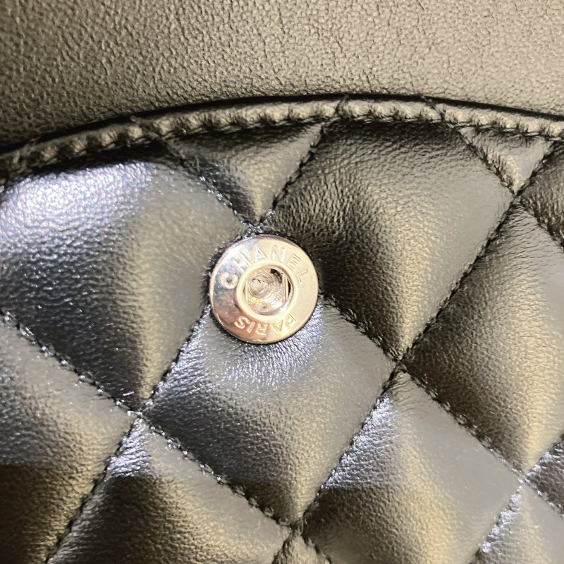 TK1956	 香奈兒 經典 羊皮 翻蓋 斜孭 單肩 Double Flap Bag 25cm Lambskin Black X PHW-12