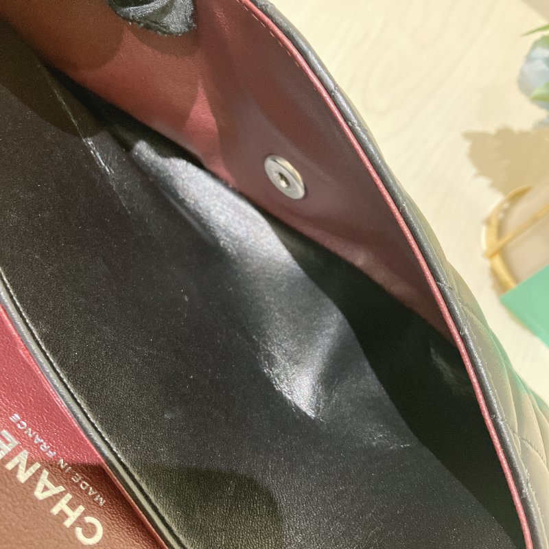 TK1956	 香奈兒 經典 羊皮 翻蓋 斜孭 單肩 Double Flap Bag 25cm Lambskin Black X PHW-16