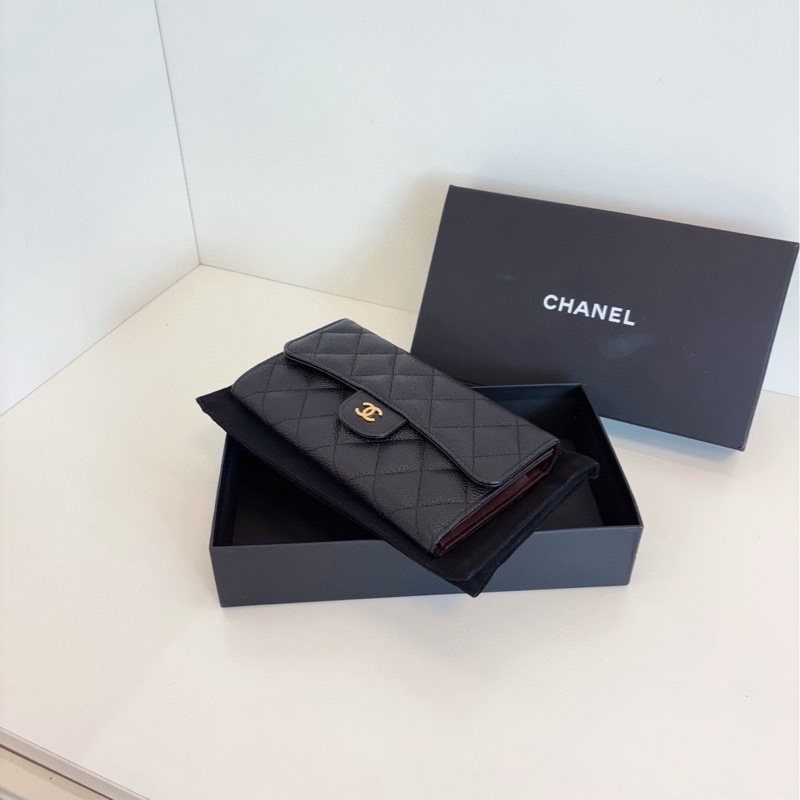 【閒置未使用🆕】Chanel  黑金魚子醬經典CF長錢包 斜挎包-2