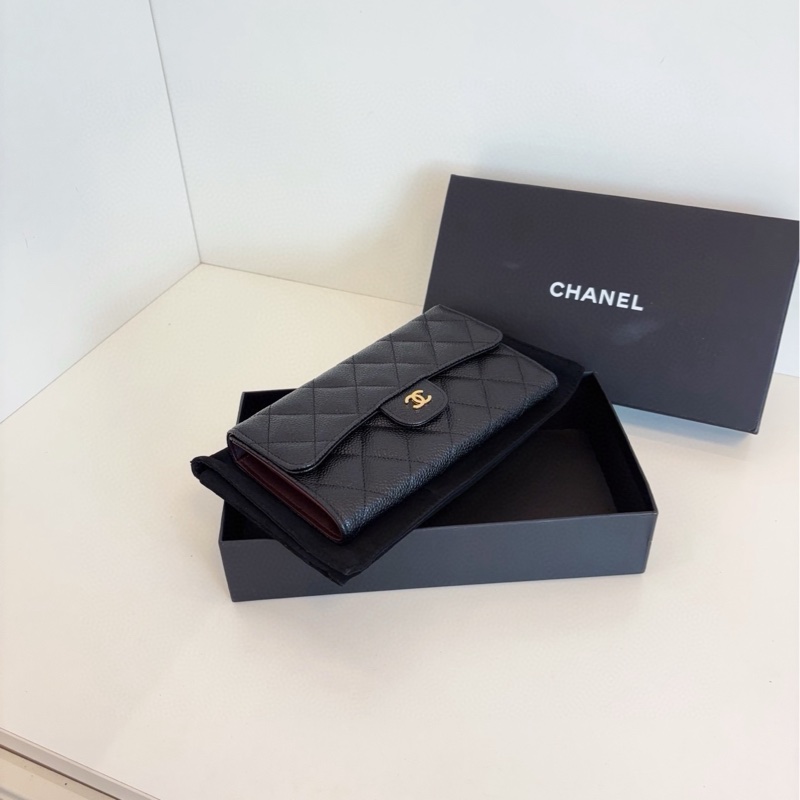 【閒置未使用🆕】Chanel  黑金魚子醬經典CF長錢包 斜挎包-3