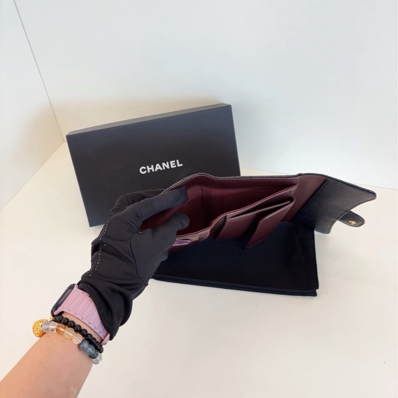 【閒置未使用🆕】Chanel  黑金魚子醬經典CF長錢包 斜挎包-6