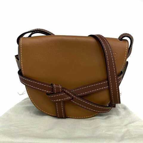 ☆ Loewe 羅意威 Brown Beige Calfskin Gate Shoulder Bag 啡色淺啡色小牛皮肩背袋 - 267001563