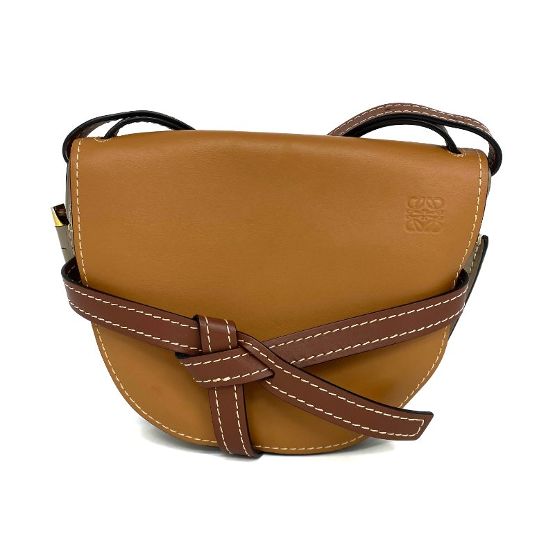 ☆ Loewe 羅意威 Brown Beige Calfskin Gate Shoulder Bag 啡色淺啡色小牛皮肩背袋 - 267001563-1