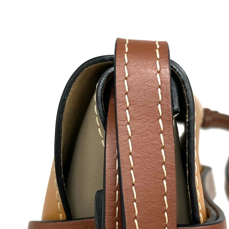 ☆ Loewe 羅意威 Brown Beige Calfskin Gate Shoulder Bag 啡色淺啡色小牛皮肩背袋 - 267001563-7