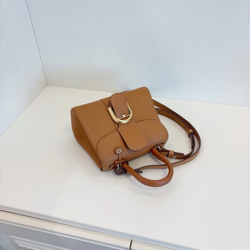 【99新🆕帶膜】Delvaux Brillant mini 金棕金扣 荔枝牛皮 小號 small 手提斜挎包-4