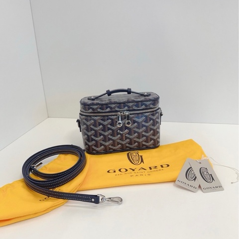 【99新閒置🆕】Goyard 新款Muse nano老花化妝包 盒子包 深藍色老花  手提斜挎包